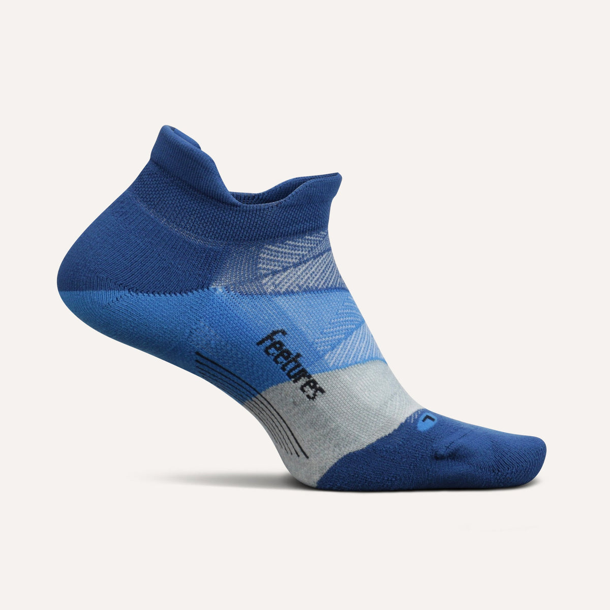 Feetures Elite Ultra Light Cushion No Show Tab GEAR - Socks BUCKLE UP BLUE