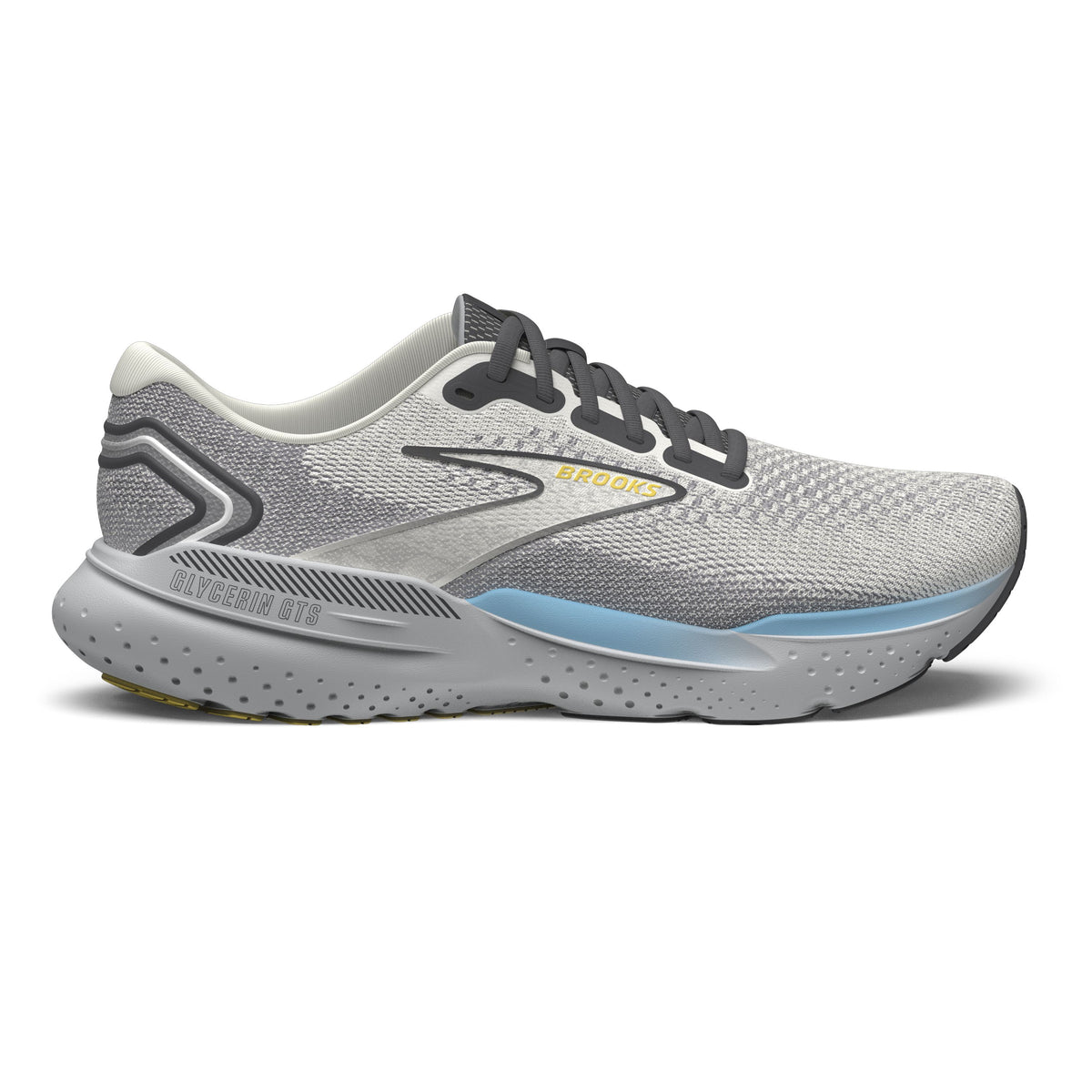 Brooks Glycerin GTS 21 Mens FOOTWEAR - Mens Stability Cushioned COCONUT/FORGED IRON/YELLOW