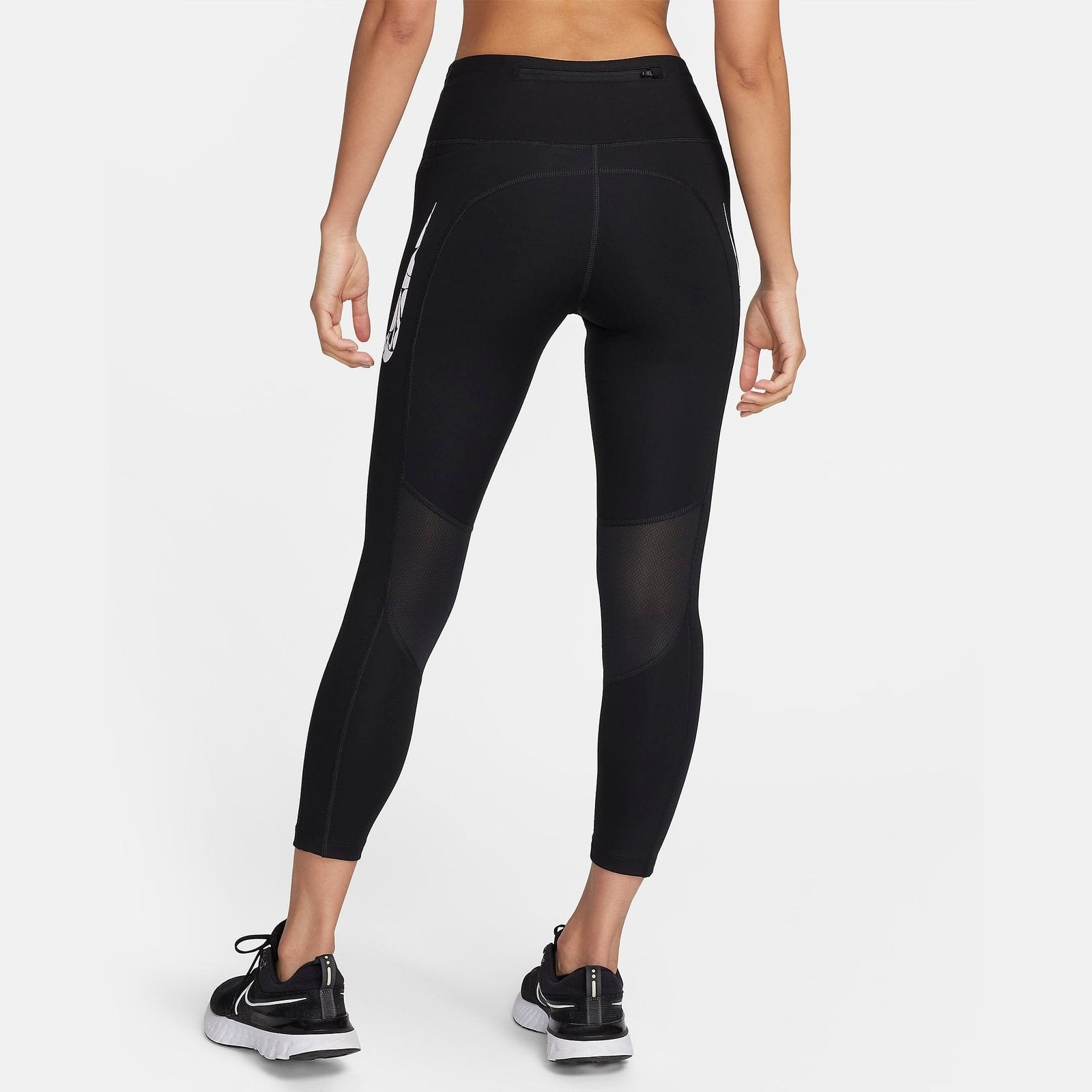 Nike Fast Mid-Rise 7/8 Running Leggings with Pockets Womens APPAREL - Womens Tights BLACK/WHITE