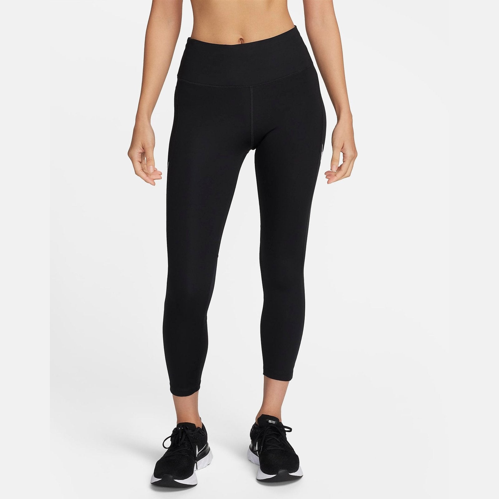 Nike Fast Mid-Rise 7/8 Running Leggings with Pockets Womens APPAREL - Womens Tights BLACK/WHITE