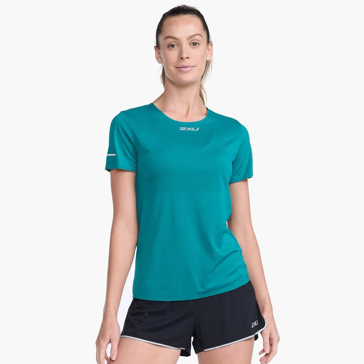 2XU Light Speed Tech Tee Womens APPAREL - Womens T-Shirts JADE/ SILVER REFLECTIVE