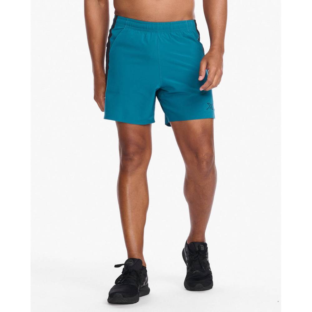 2XU Motion 6 Inch Shorts Mens APPAREL - Mens Shorts OCEANSIDE/BLACK