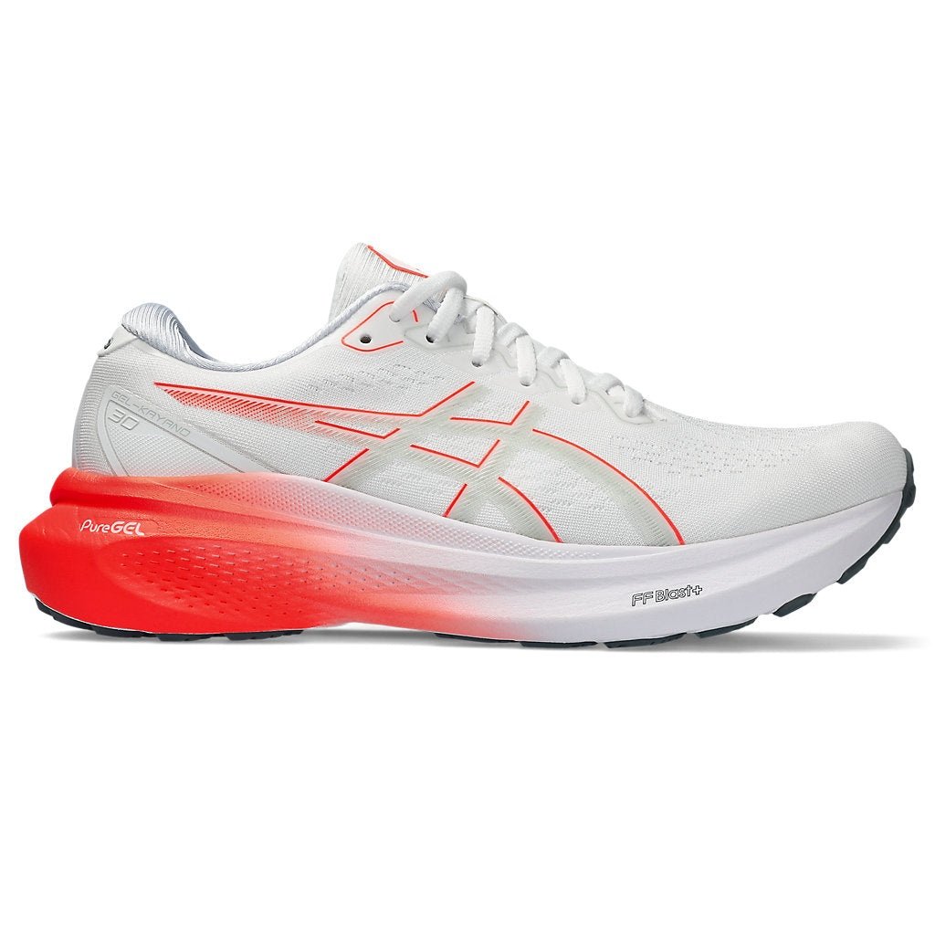 ASICS Gel-Kayano 30 Mens FOOTWEAR - Mens Stability Cushioned WHITE/SUNRISE RED