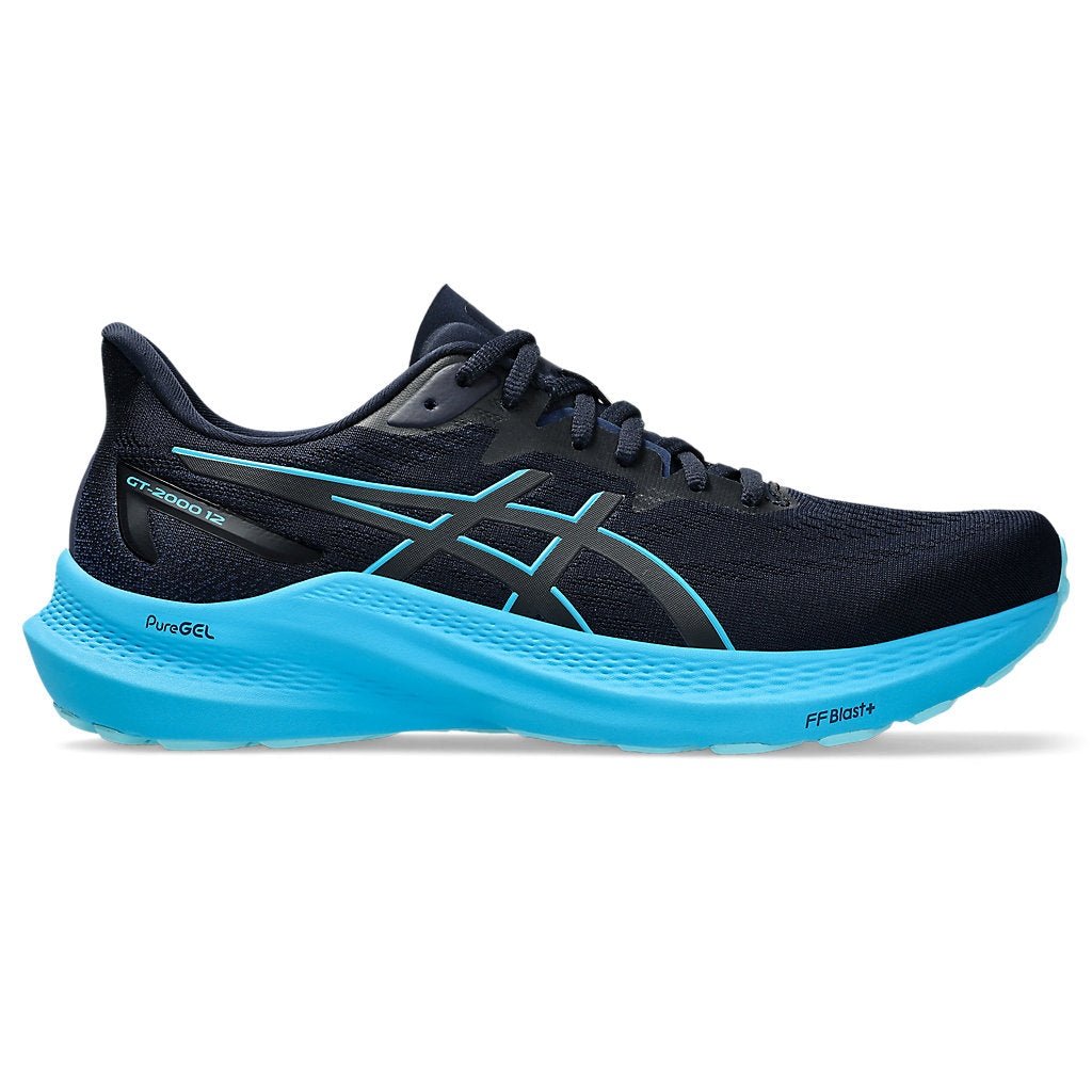 ASICS GT-2000 12 Mens FOOTWEAR - Mens Stability Cushioned MIDNIGHT/DIGITAL AQUA