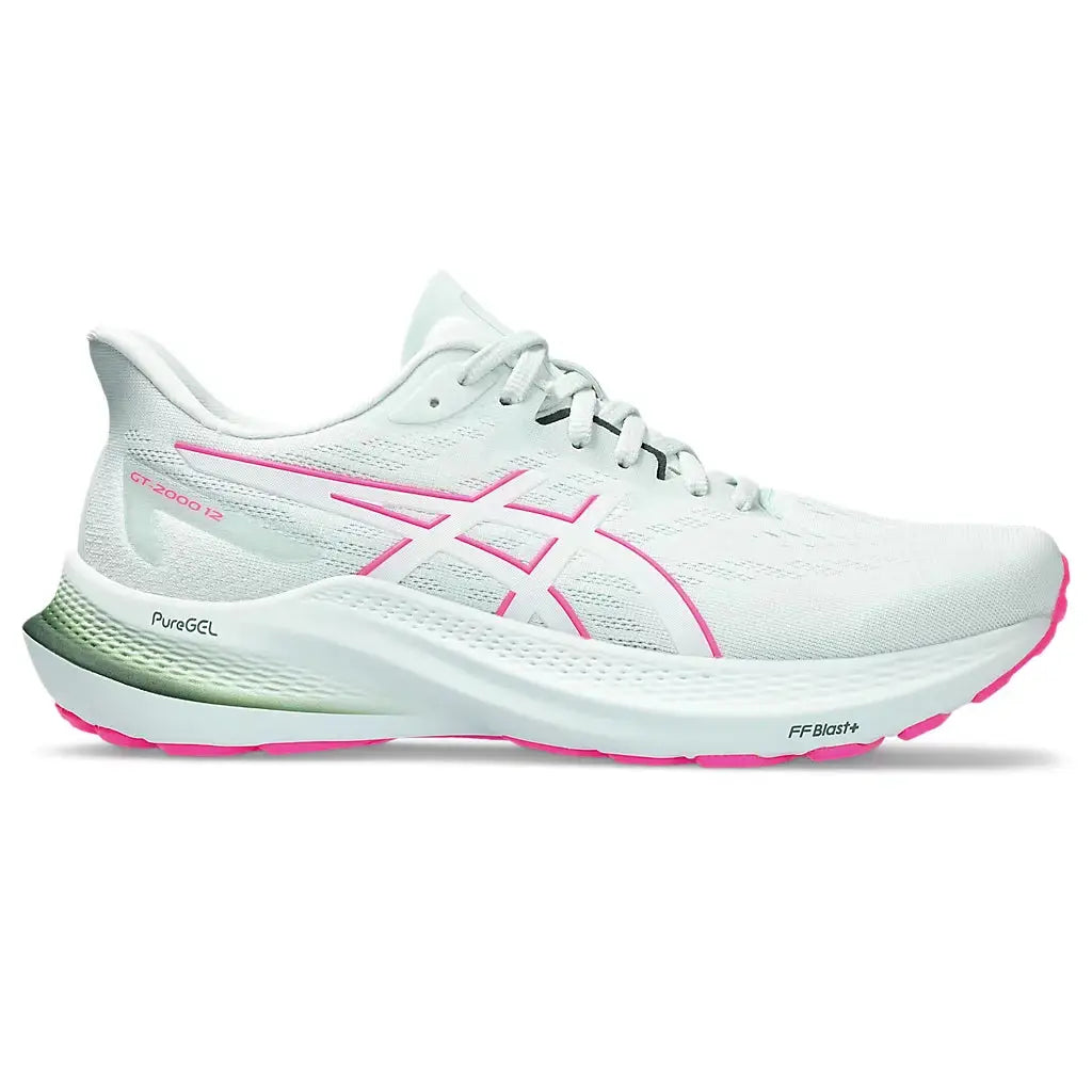 ASICS GT-2000 12 Womens Wide (D) FOOTWEAR - Womens Stability Cushioned PURE AQUA/WHITE