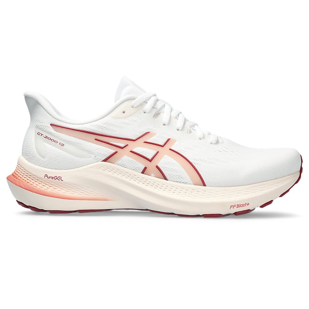 ASICS GT-2000 12 Womens FOOTWEAR - Womens Stability Cushioned WHITE/LIGHT GARNET