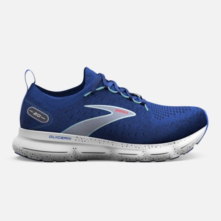 BROOKS Glycerin Stealthfit 20 Mens FOOTWEAR - Mens Neutral Cushioned SURF THE WEB/PEACOAT/WHITE