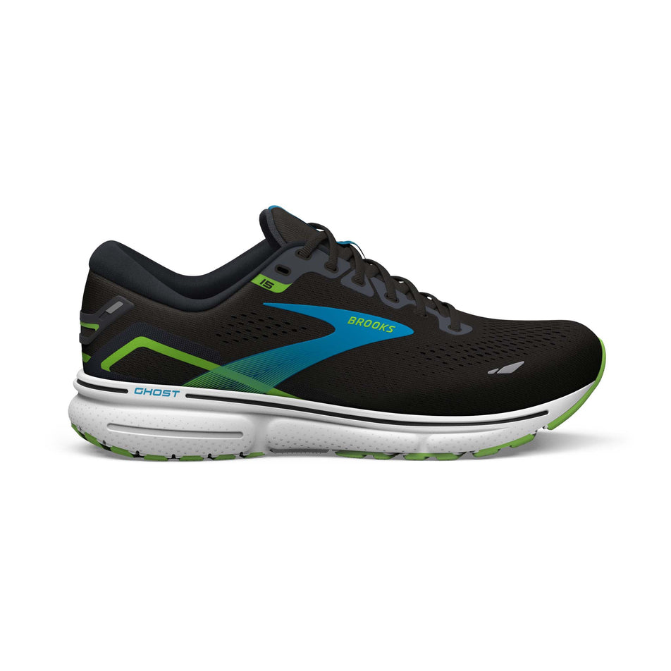 BROOKS Ghost 15 Mens FOOTWEAR - Mens Neutral BLACK/HAWAIIAN OCEAN/GREEN