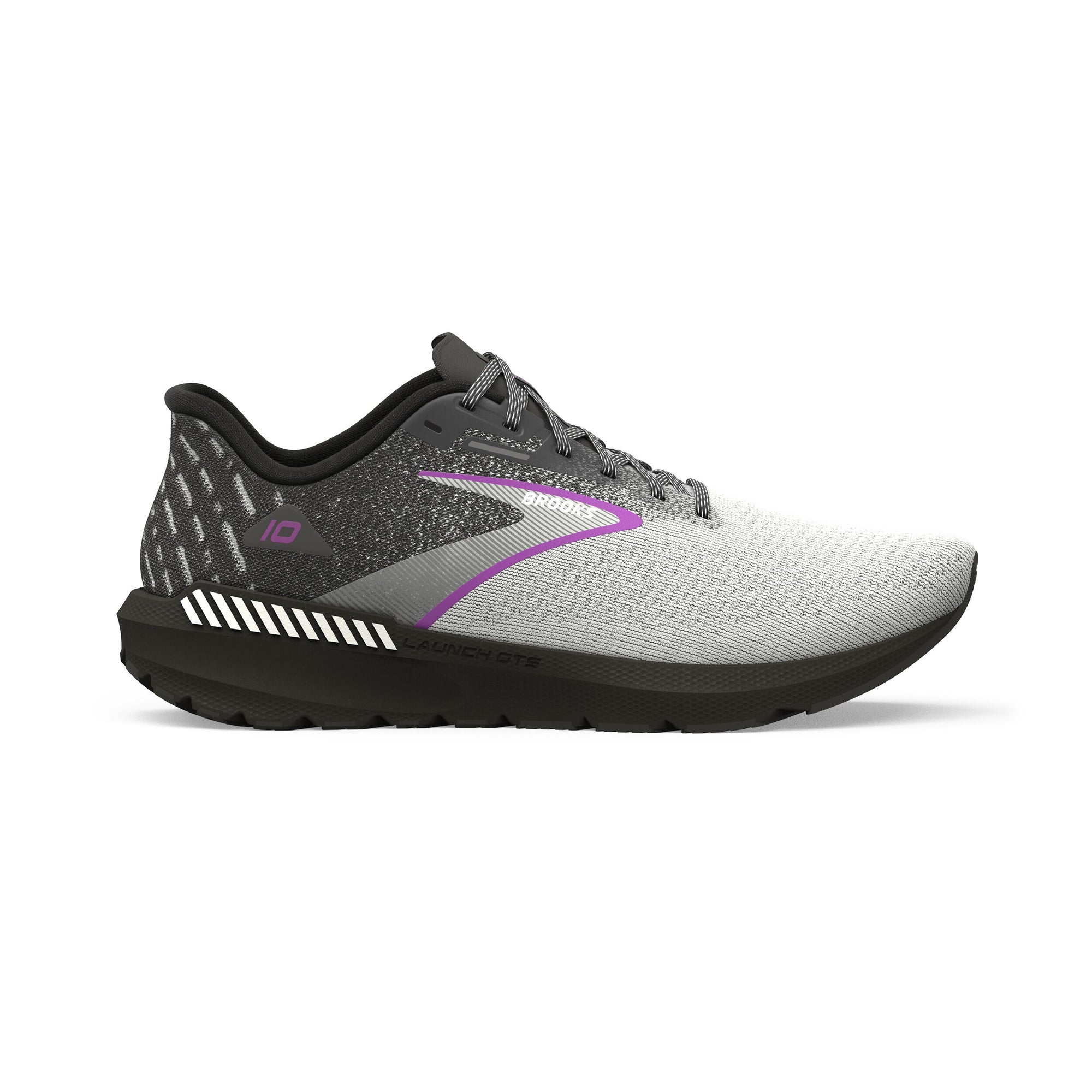 Brooks Launch GTS 10 Womens FOOTWEAR - Womens Stability BLACK/WHITE/VIOLET