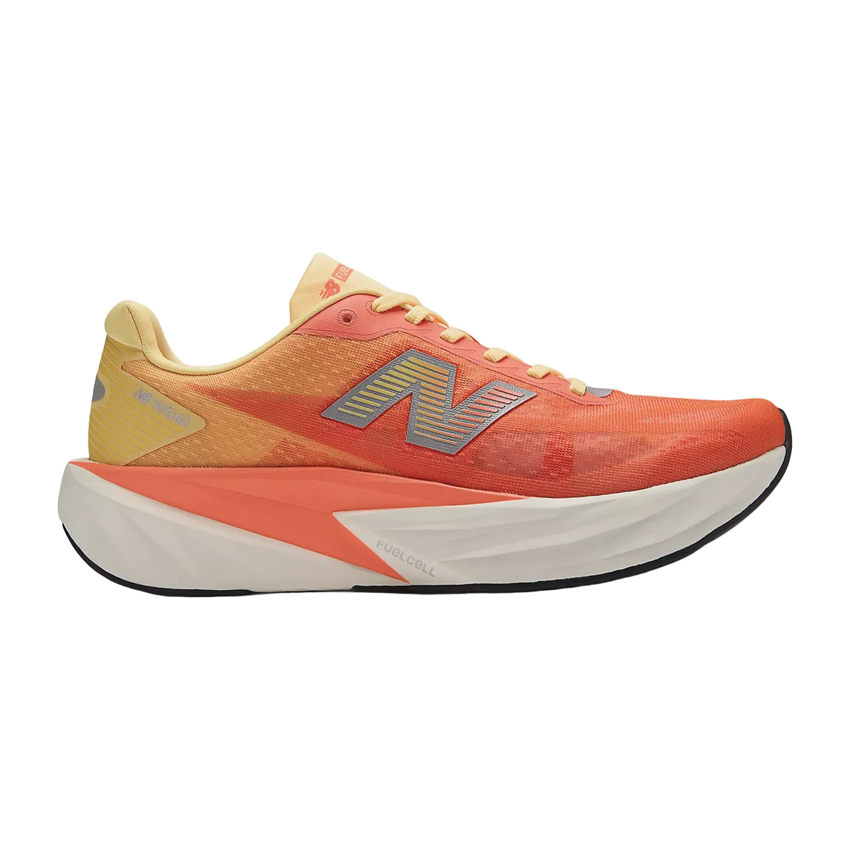 NEW BALANCE FuelCell Rebel V5 Men's FOOTWEAR - Mens Neutral Cushioned TANGERINE HEAT/SILVER METALLIC