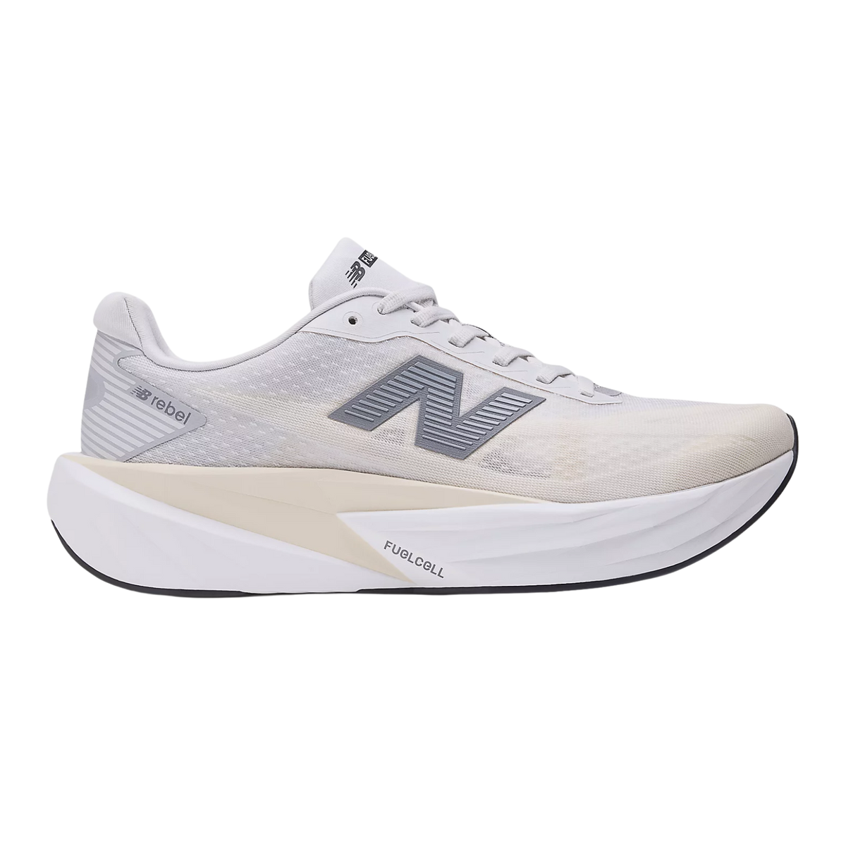 NEW BALANCE FuelCell Rebel V5 Mens FOOTWEAR - Mens Neutral Cushioned GREY MATTER/LINEN/WHITE