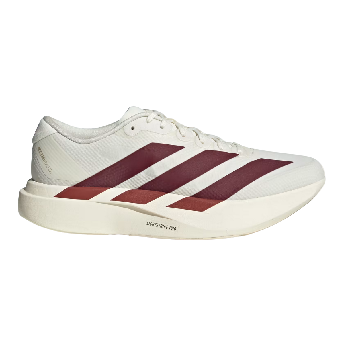 ADIDAS Evo SL Woven Mens FOOTWEAR - Mens Lightweight OFF WHITE/MAROON/MYSTERY RED