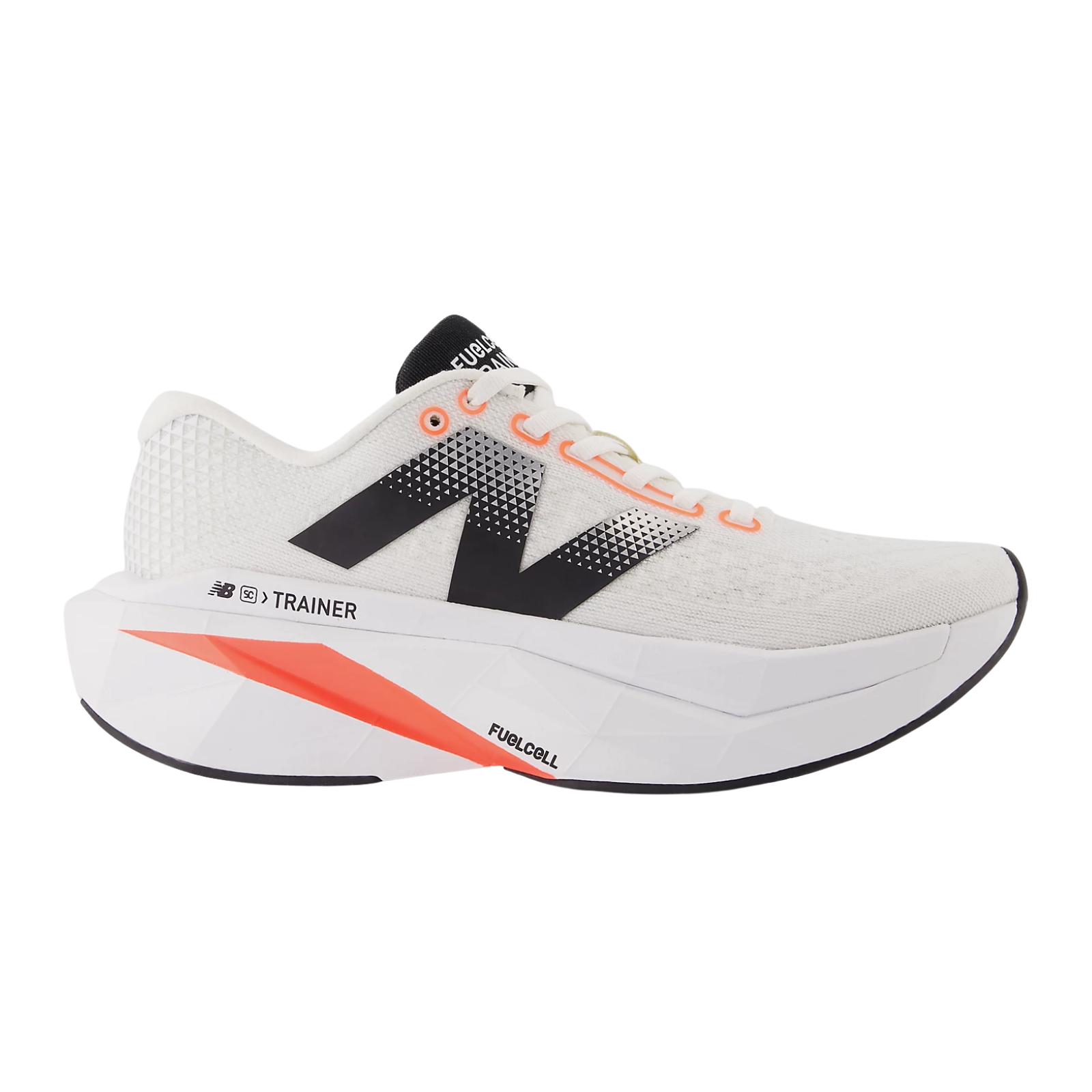 NEW BALANCE FuelCell SuperComp Trainer v3 Womens FOOTWEAR - Womens Carbon Plate SEA SALT WITH URGENT RED AND BLACK