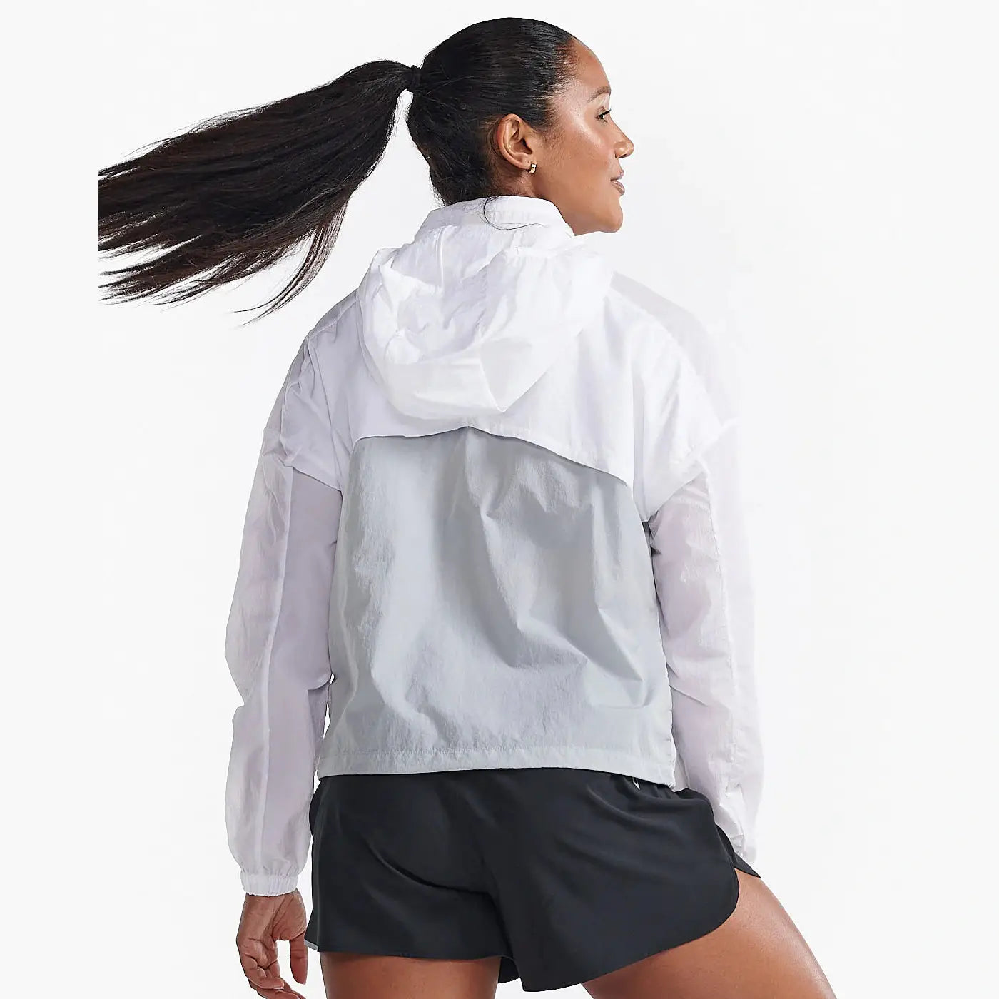 2XU Aero Windbreaker Womens APPAREL - Womens Jackets WHITE/HARBOUR MIST