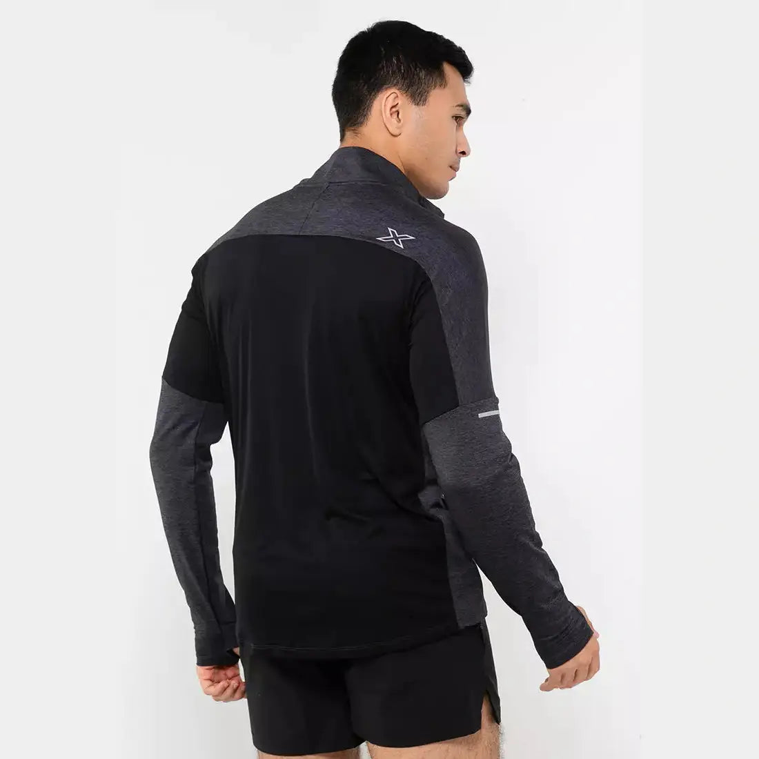 2XU Aero 1/2 Zip Mens APPAREL - Mens Long Sleeve Tops BLACK/SILVER REFLECTIVE