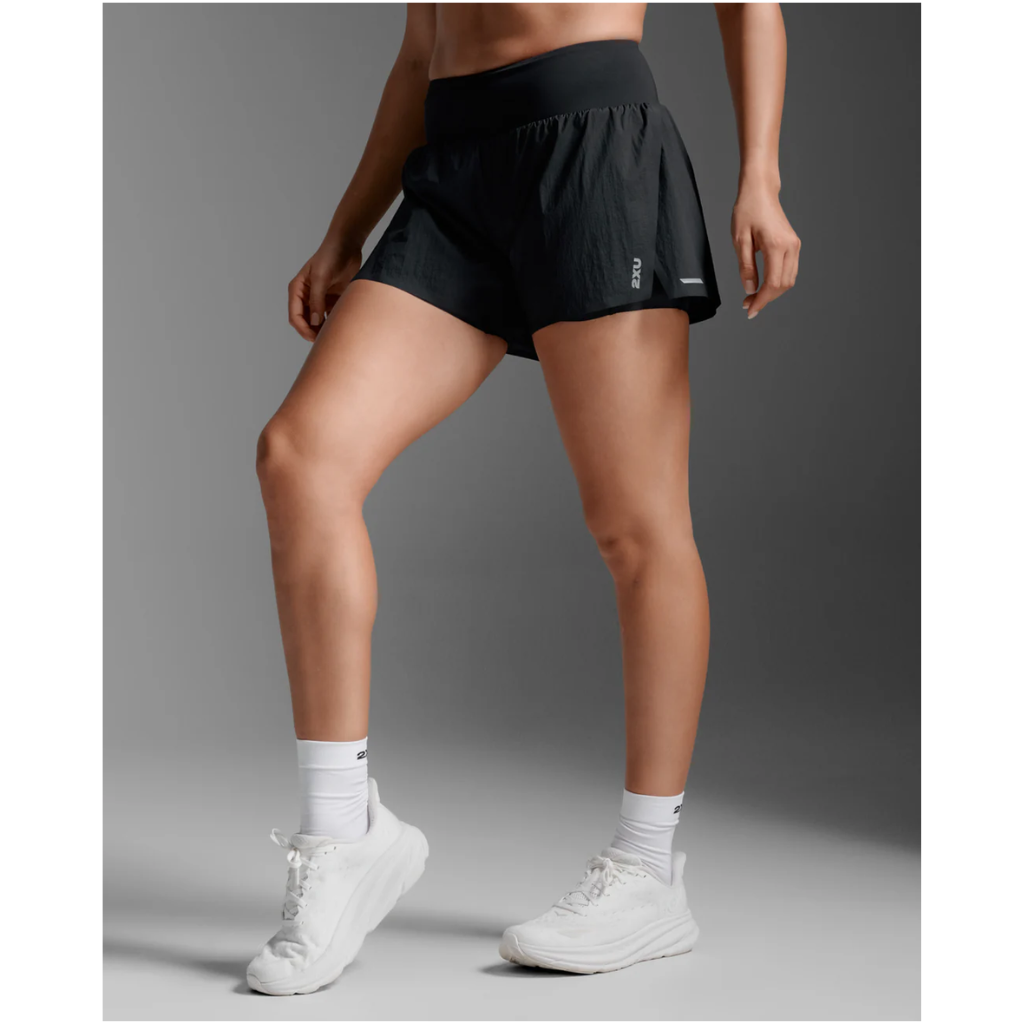 2XU Aero Hi-Rise 2-in-1 3inch Shorts Womens APPAREL - Womens Shorts BLACK/SILVER REFLECTIVE