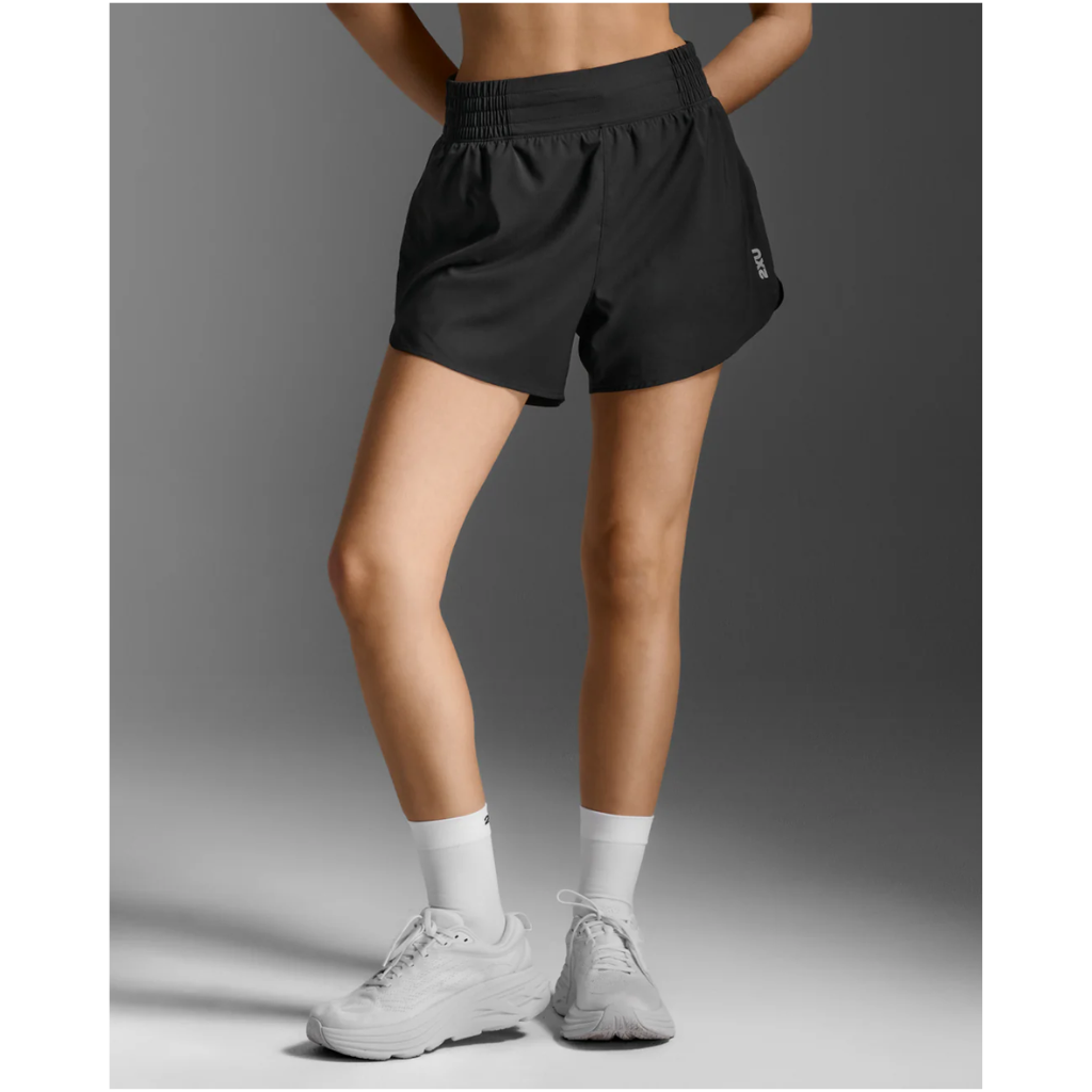 2XU Aero Hi-Rise 4 Inch Shorts Womens APPAREL - Womens Shorts BLACK/SILVER REFLECTIVE
