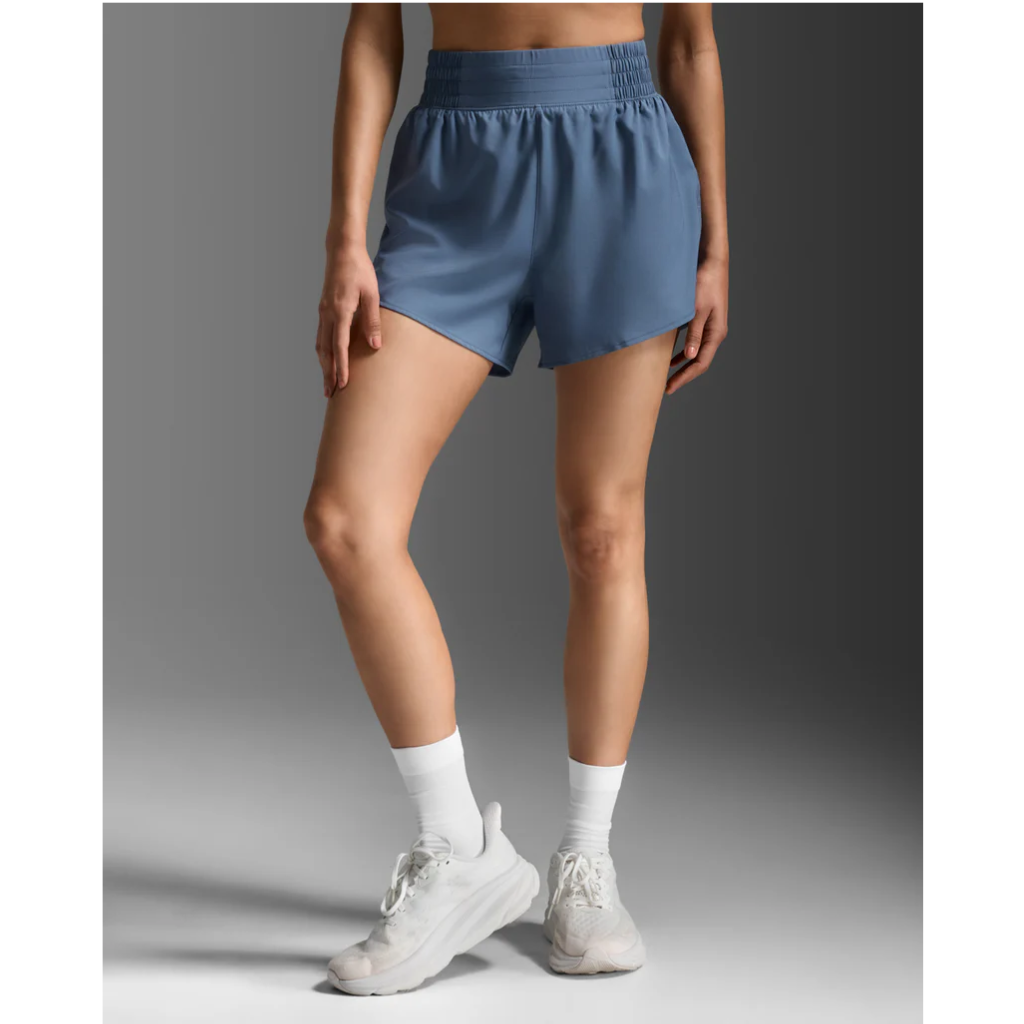 2XU Aero Hi-Rise 4 Inch Shorts Womens APPAREL - Womens Shorts INDIGO/INDIGO REFLECTIVE