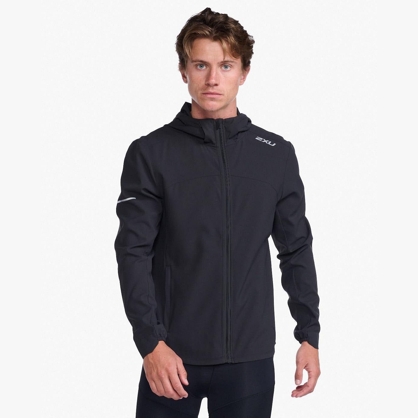 2XU Aero Jacket Mens APPAREL - Mens Jackets BLACK/SILVER REFLECTIVE