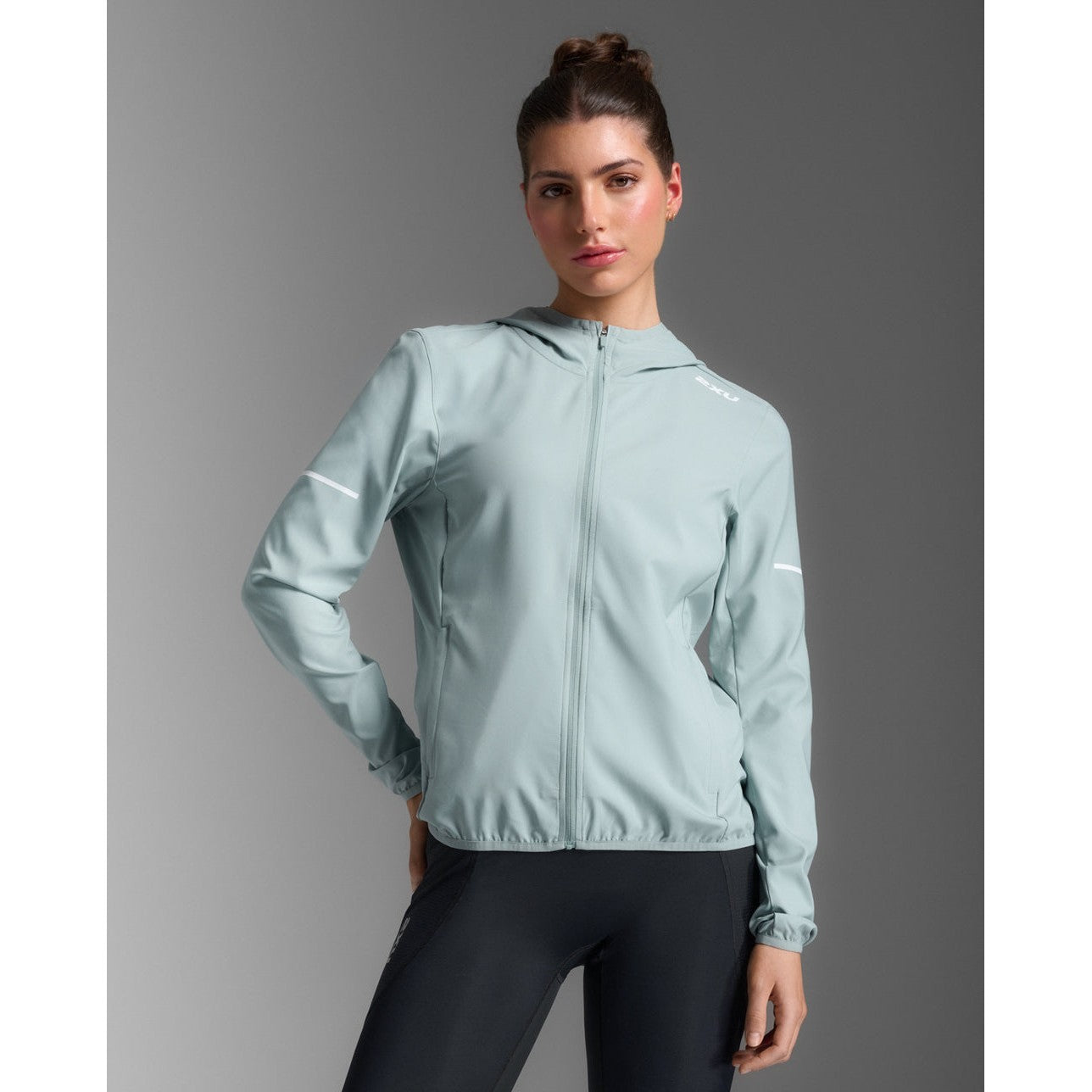 2XU Aero Jacket Womens APPAREL - Womens Jackets SMOKE BLUE/WHITE REFLECTIVE