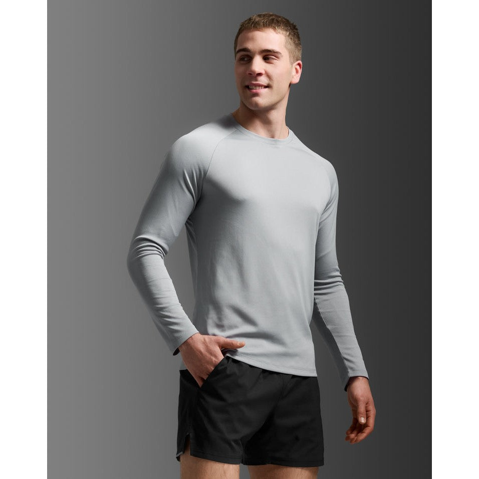 2XU Aero Mesh Long Sleeve Mens APPAREL - Mens Long Sleeve Tops WEATHERVANE/BLACK REFLECTIVE