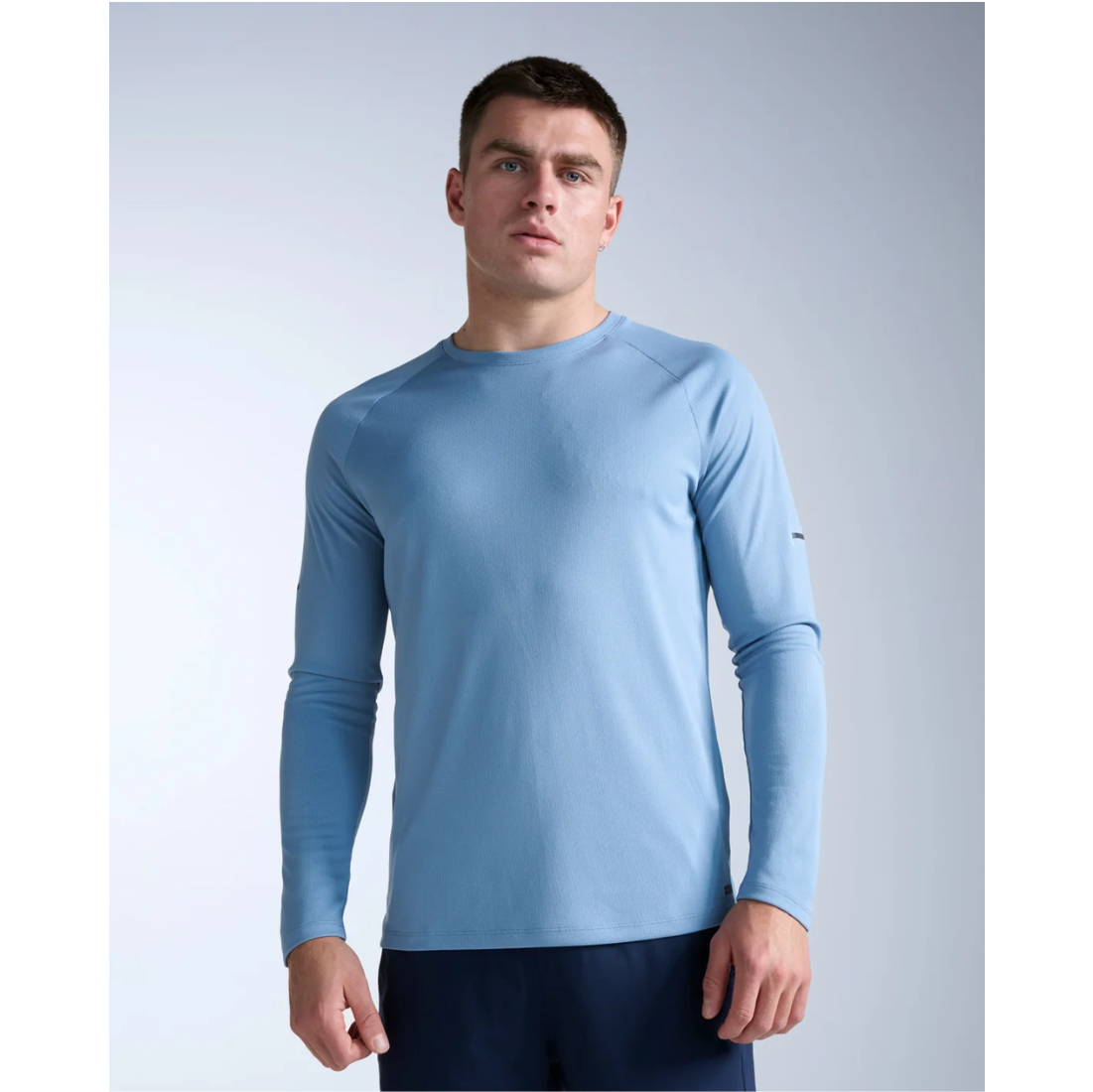2XU Aero Mesh Long Sleeve Mens APPAREL - Mens Long Sleeve Tops BLUE SHADE/BLACK REFLECTIVE