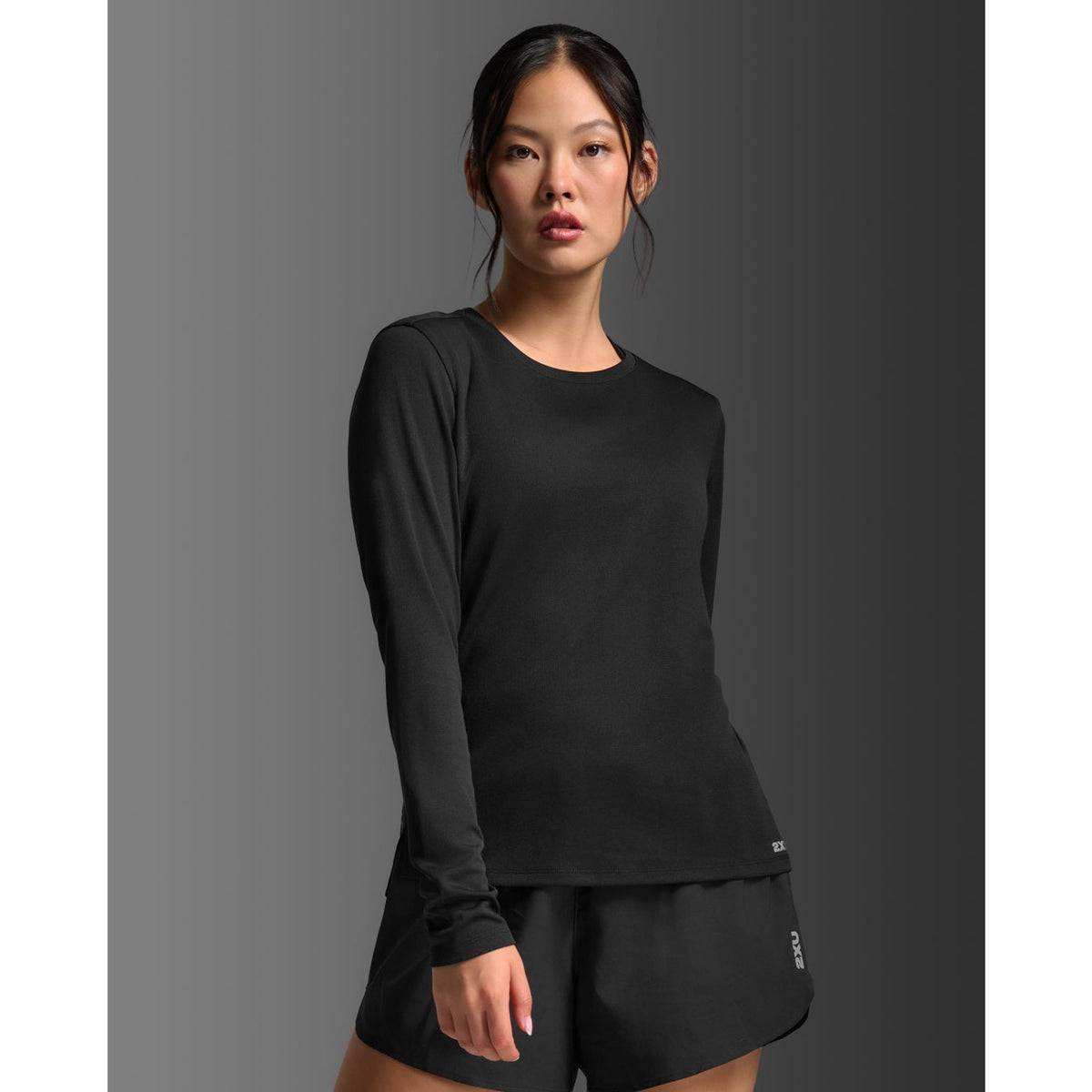 2XU Aero Mesh Long Sleeve Womens APPAREL - Womens T-Shirts BLACK/SILVER REFLECTIVE