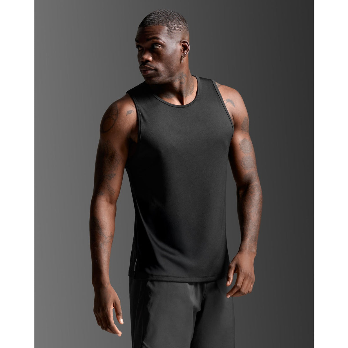 2XU Aero Mesh Tank Mens APPAREL - Mens Singlets BLACK/SILVER REFLECTIVE