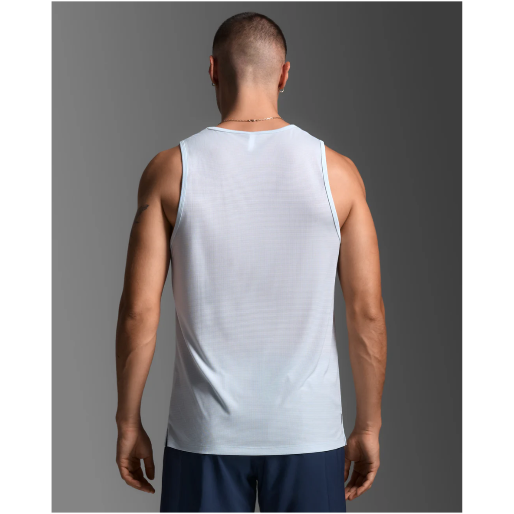 2XU Aero Mesh Tank Men's APPAREL - Mens Singlets MOONSTONE/BLACK REFLECTIVE