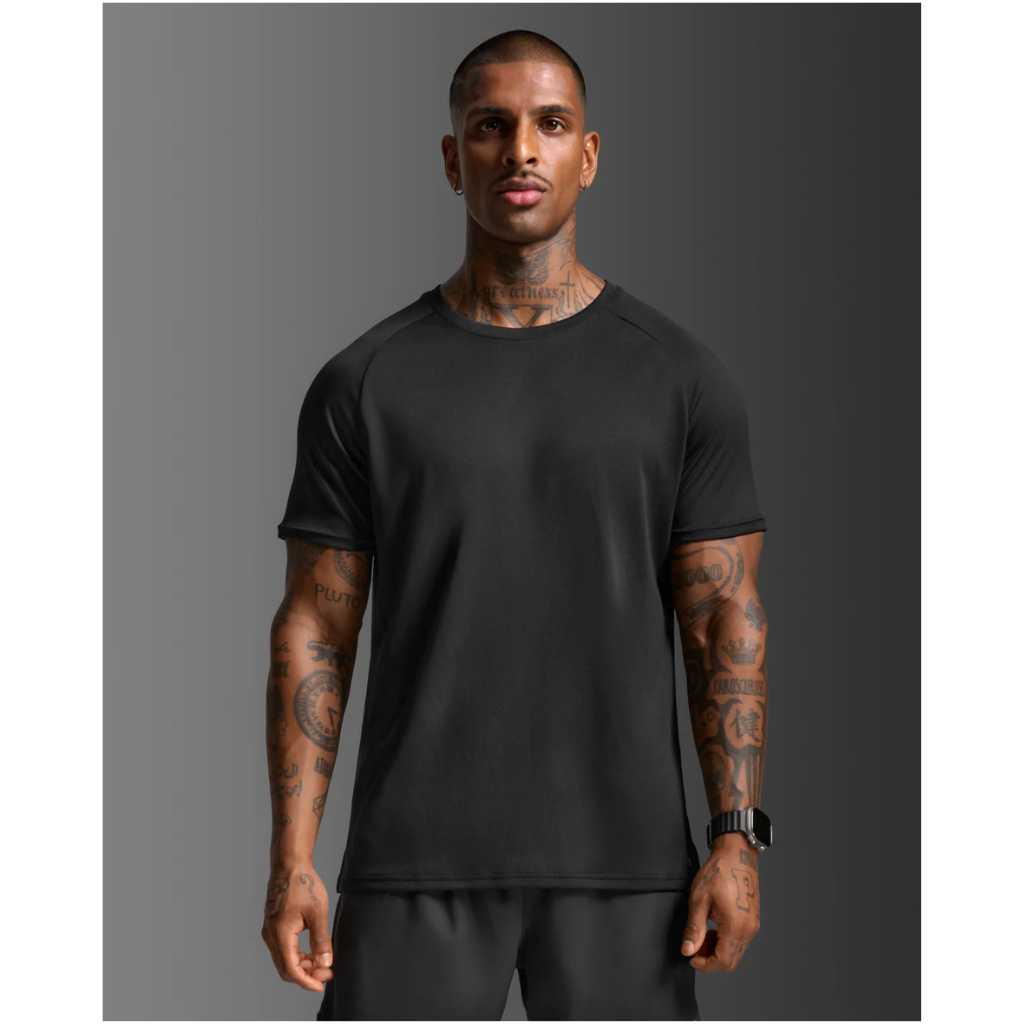 2XU Aero Mesh Tee Mens APPAREL - Mens T-Shirts BLACK/SILVER REFLECTIVE