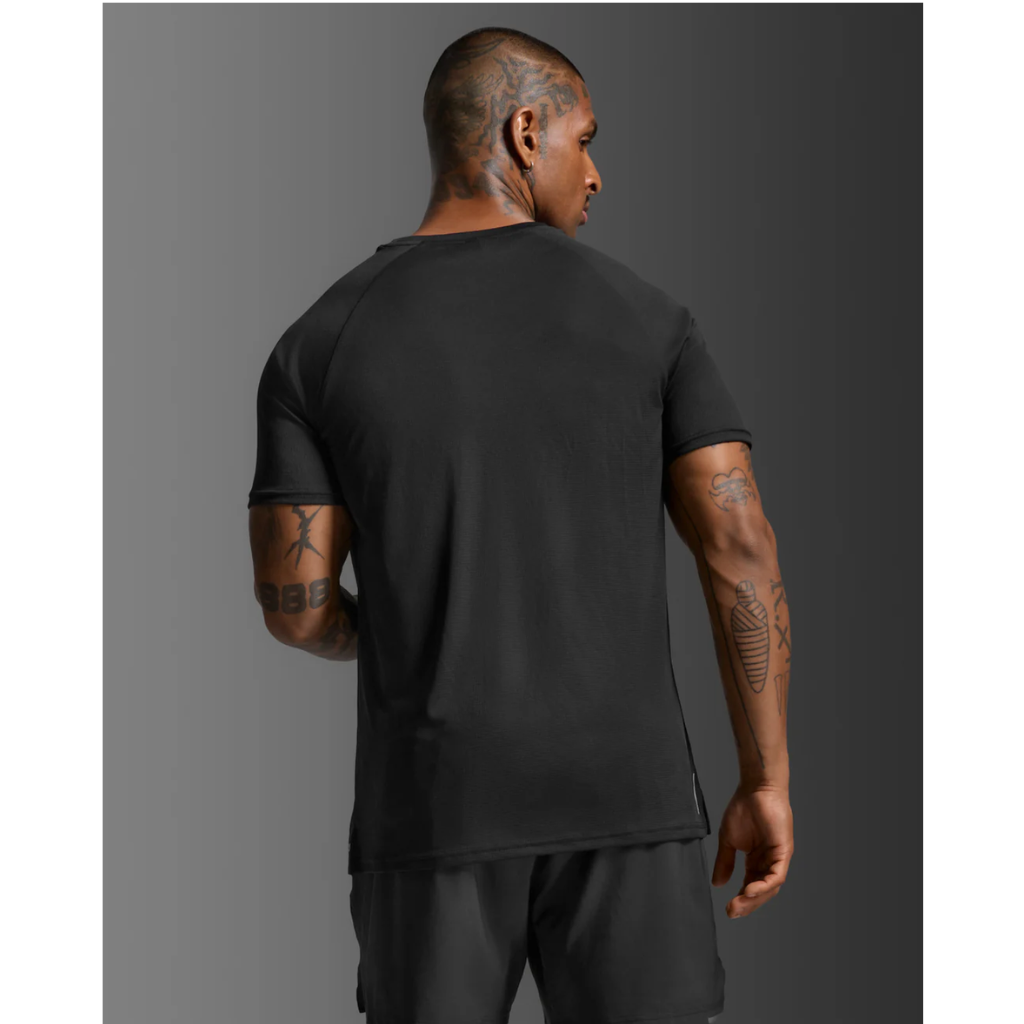 2XU Aero Mesh Tee Men's APPAREL - Mens T-Shirts BLACK/SILVER REFLECTIVE