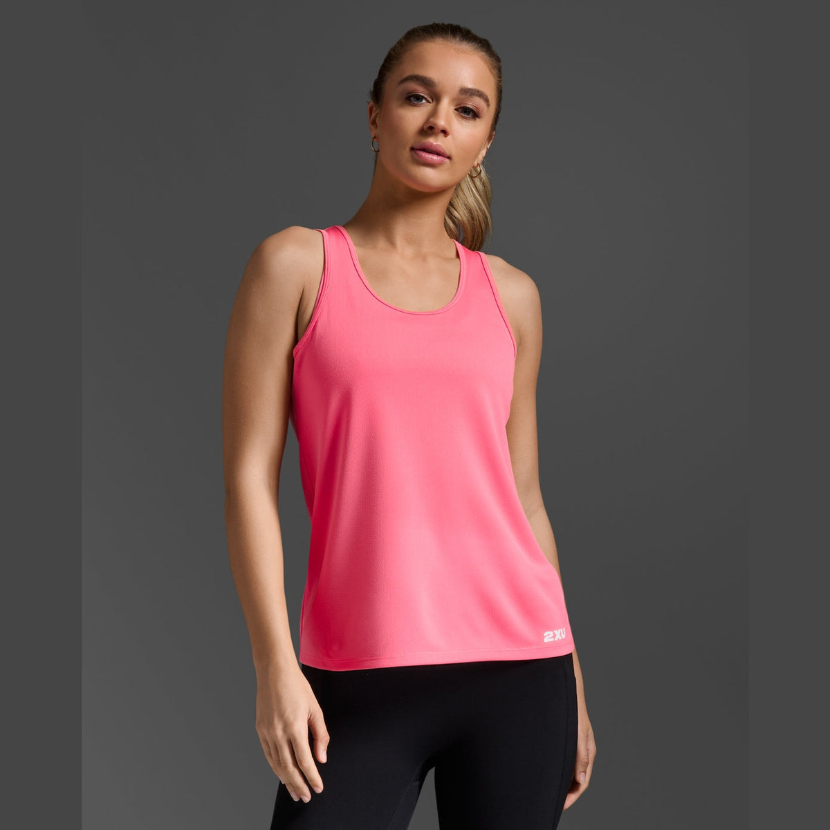 2XU Aero Singlet Womens APPAREL - Womens Tanks PINK GLOW / WHITE REFLECTIVE