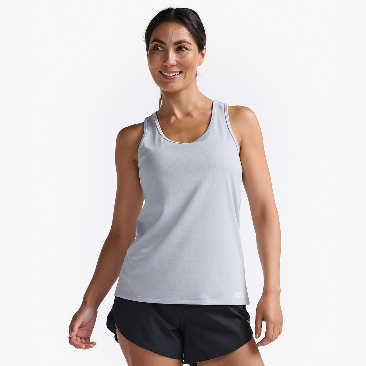 2XU Aero Singlet Womens APPAREL - Womens Tanks HARBOUR MIST/WHITE REFLECTIVE