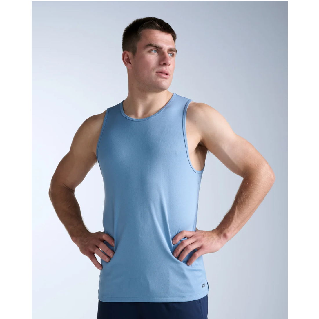 2XU Aero Tank Mens APPAREL - Mens Tanks BLUE SHADE/BLACK REFLECTIVE