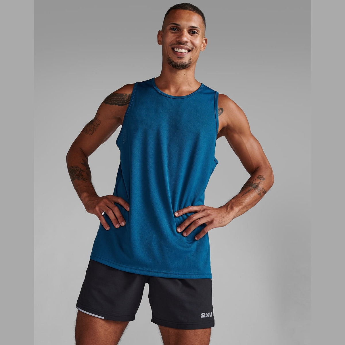 2XU Aero Tank Mens APPAREL - Mens Tanks MAJOL/SILVER REFLECTIVE