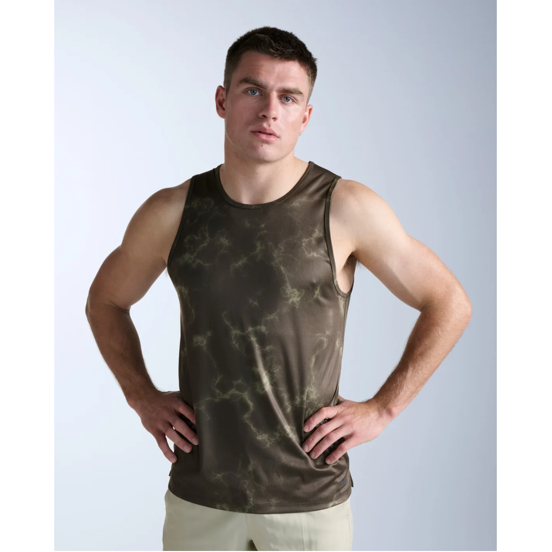 2XU Aero Tank Mens APPAREL - Mens Tanks FLINT SYNAPSE/BLACK REFLECTIVE