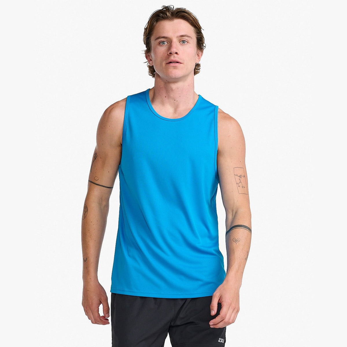 2XU Aero Tank Mens APPAREL - Mens Tanks ELECTRIK/BLACK REFLECTIVE