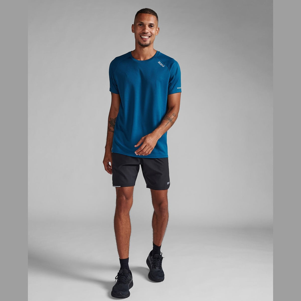 2XU Aero Tee Mens APPAREL - Mens T-Shirts MAJOL/SILVER REFLECTIVE