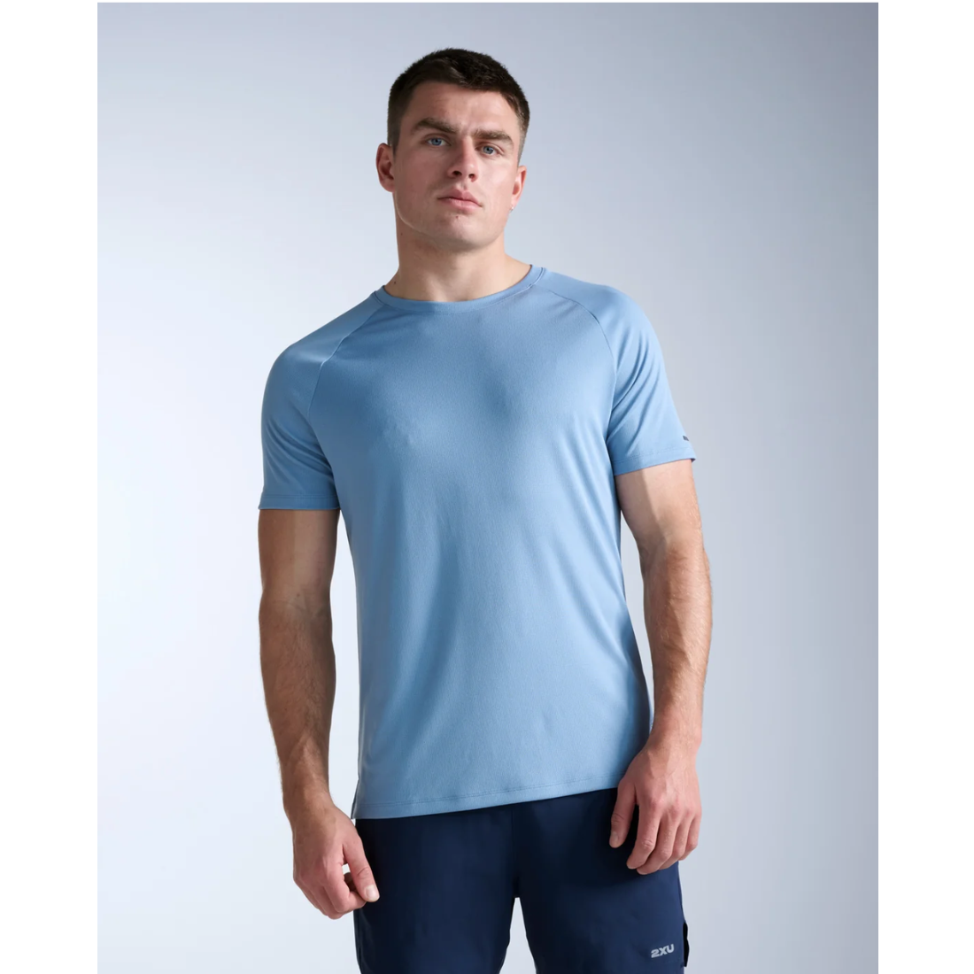 2XU Aero Tee Mens APPAREL - Mens T-Shirts BLUE SHADE/BLACK REFLECTIVE