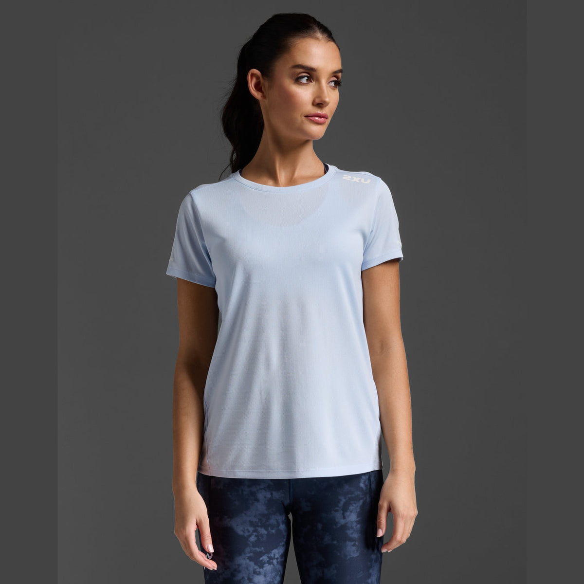 2XU Aero Tee Womens APPAREL - Womens T-Shirts HALOGEN/WHITE REFLECTIVE