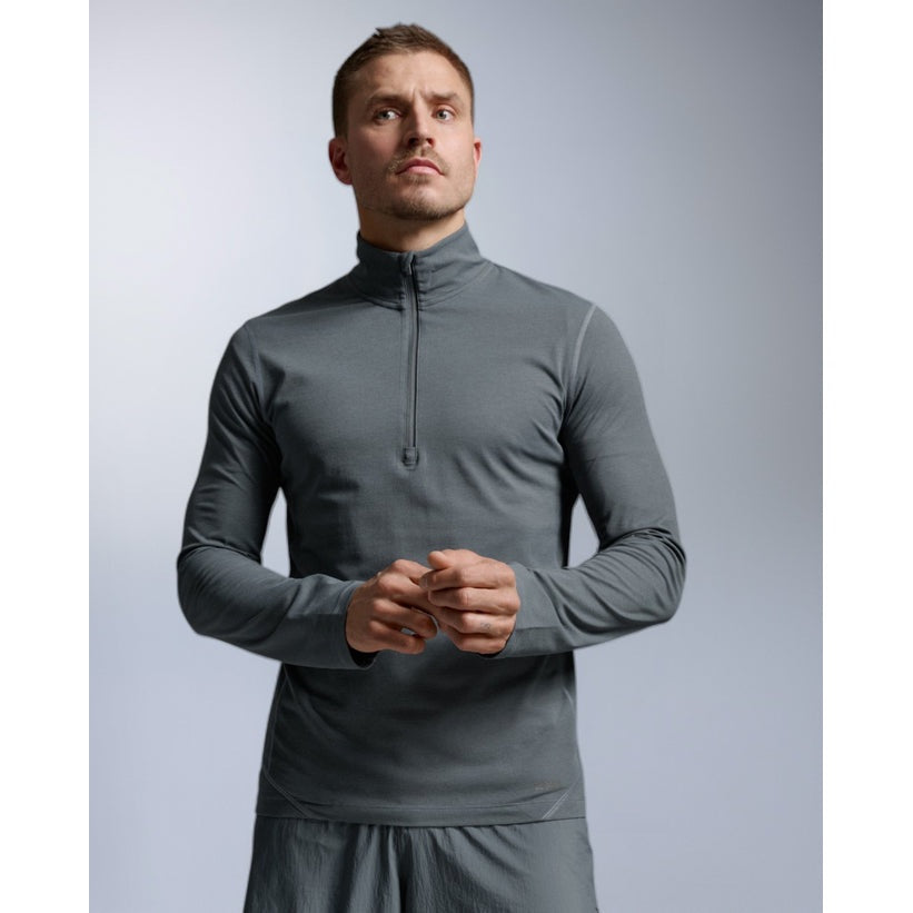 2XU Aero Trail 1/2 Zip Running Top APPAREL - Mens Long Sleeve Tops TURBULENCE/BLACK REFLECTIVE