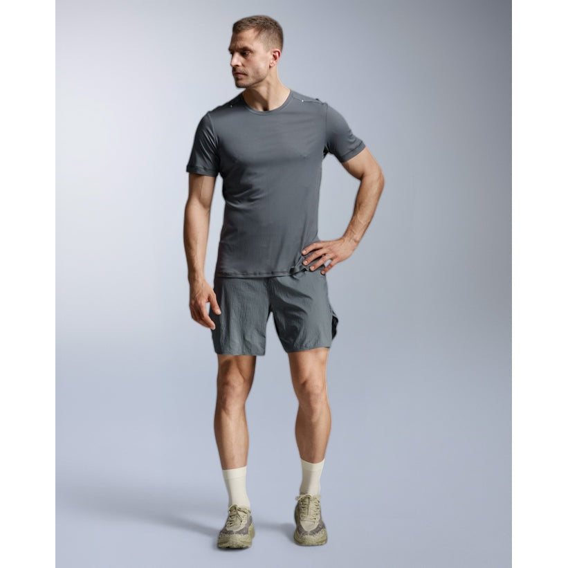 2XU Aero Trail Tee Mens APPAREL - Mens T-Shirts TURBULENCE/BLACK REFLECTIVE