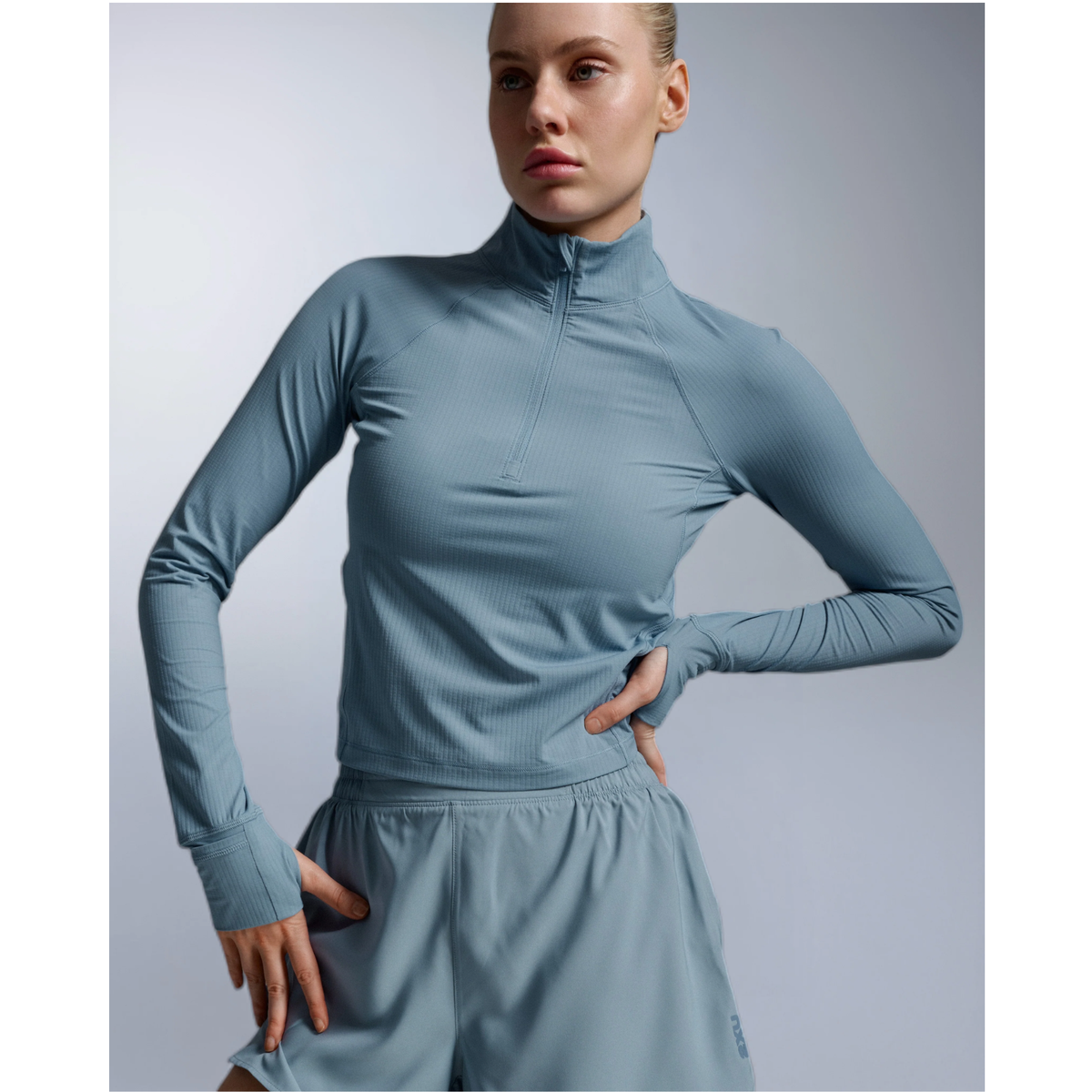 2XU Aero Waffle 1/2 Zip Womens APPAREL - Womens Long Sleeve Tops BLUE SHADE/BLUE SHADE REFLECT