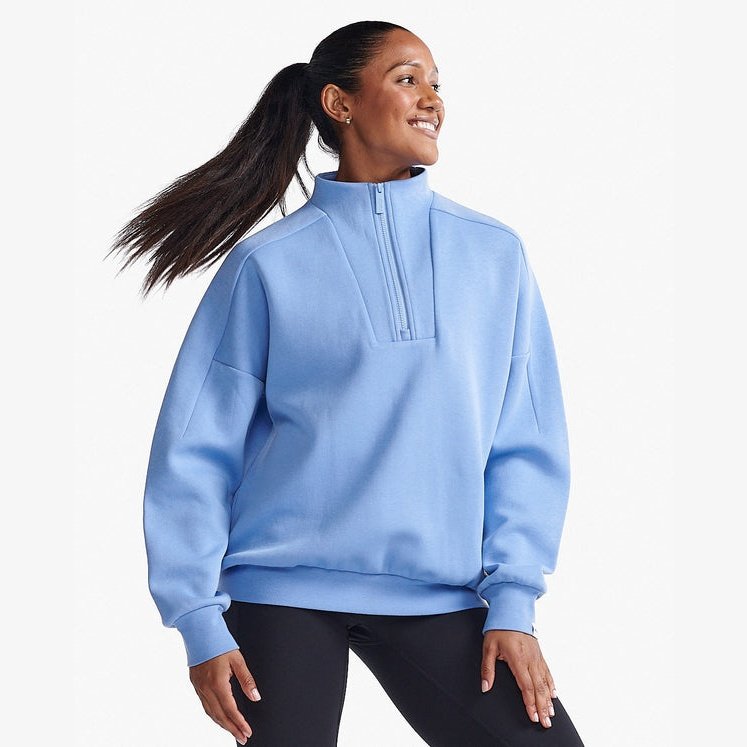 2XU Form 1/2 Zip Womens APPAREL - Womens Long Sleeve Tops HYDRANGEA/WHITE