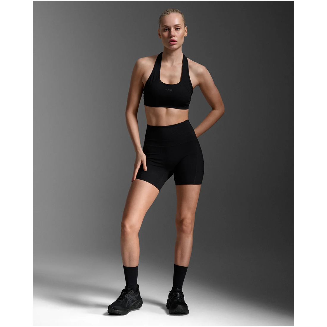 2XU Form Stash Hi-Rise Compression 4 Inch Shorts Womens APPAREL - Womens Compression Tights BLACK/ BLACK