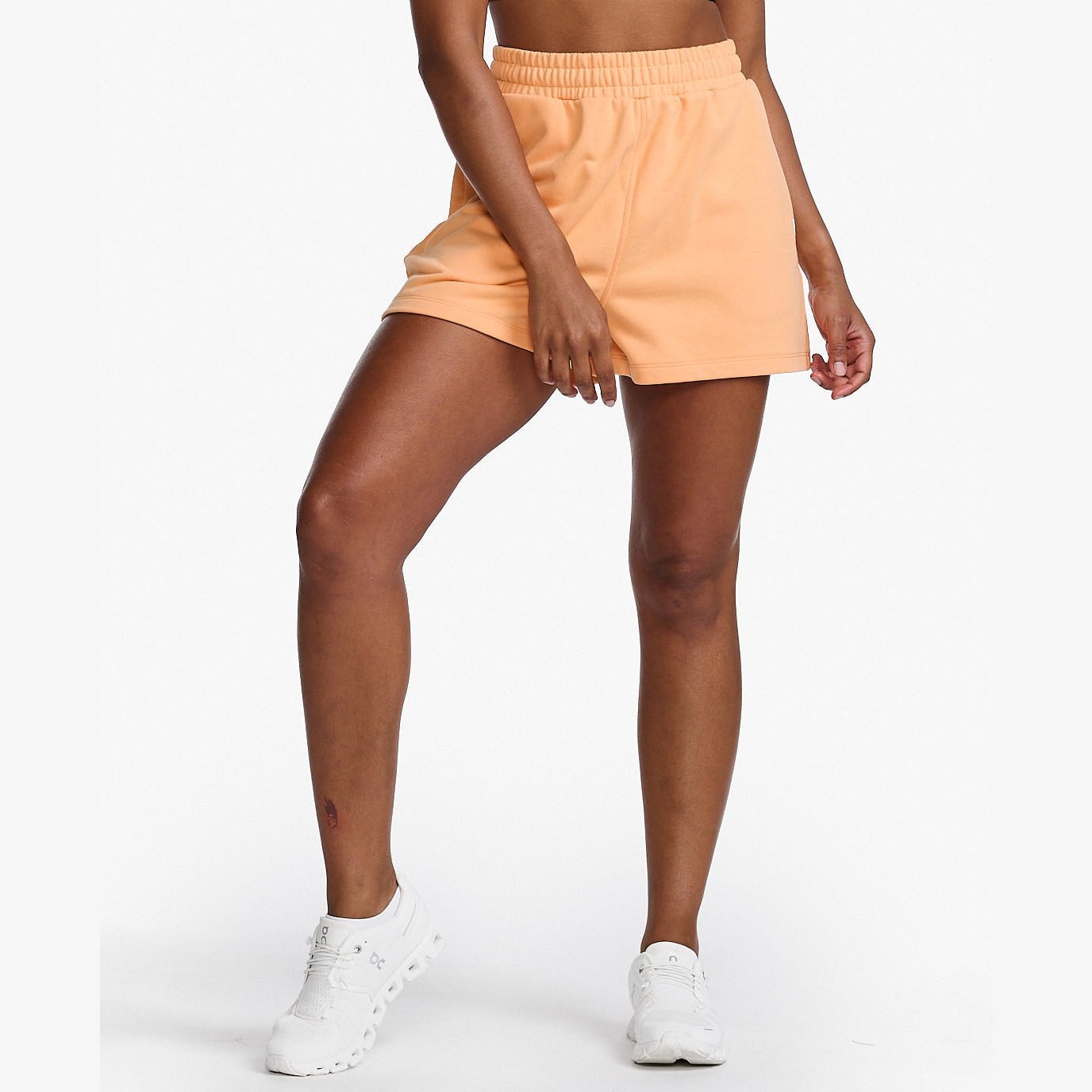 2XU French Terry Short Womens APPAREL - Womens Shorts PEACH/WHITE