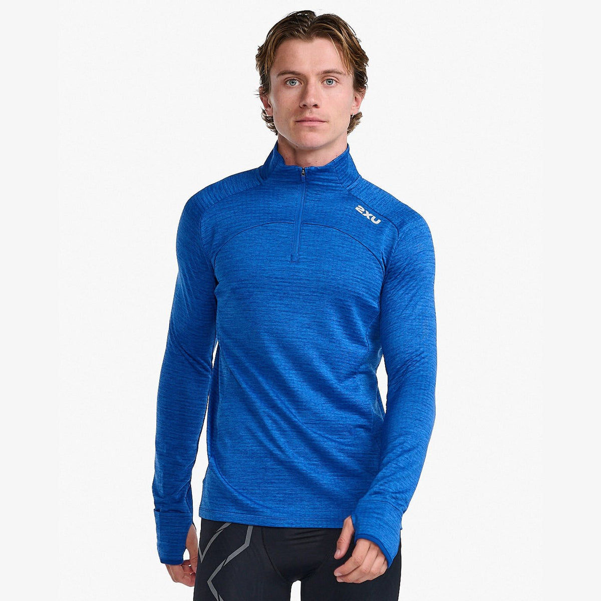 2XU Ignition 1/4 Zip Mens APPAREL - Mens Long Sleeve Tops SURF/SURF REFLECTIVE