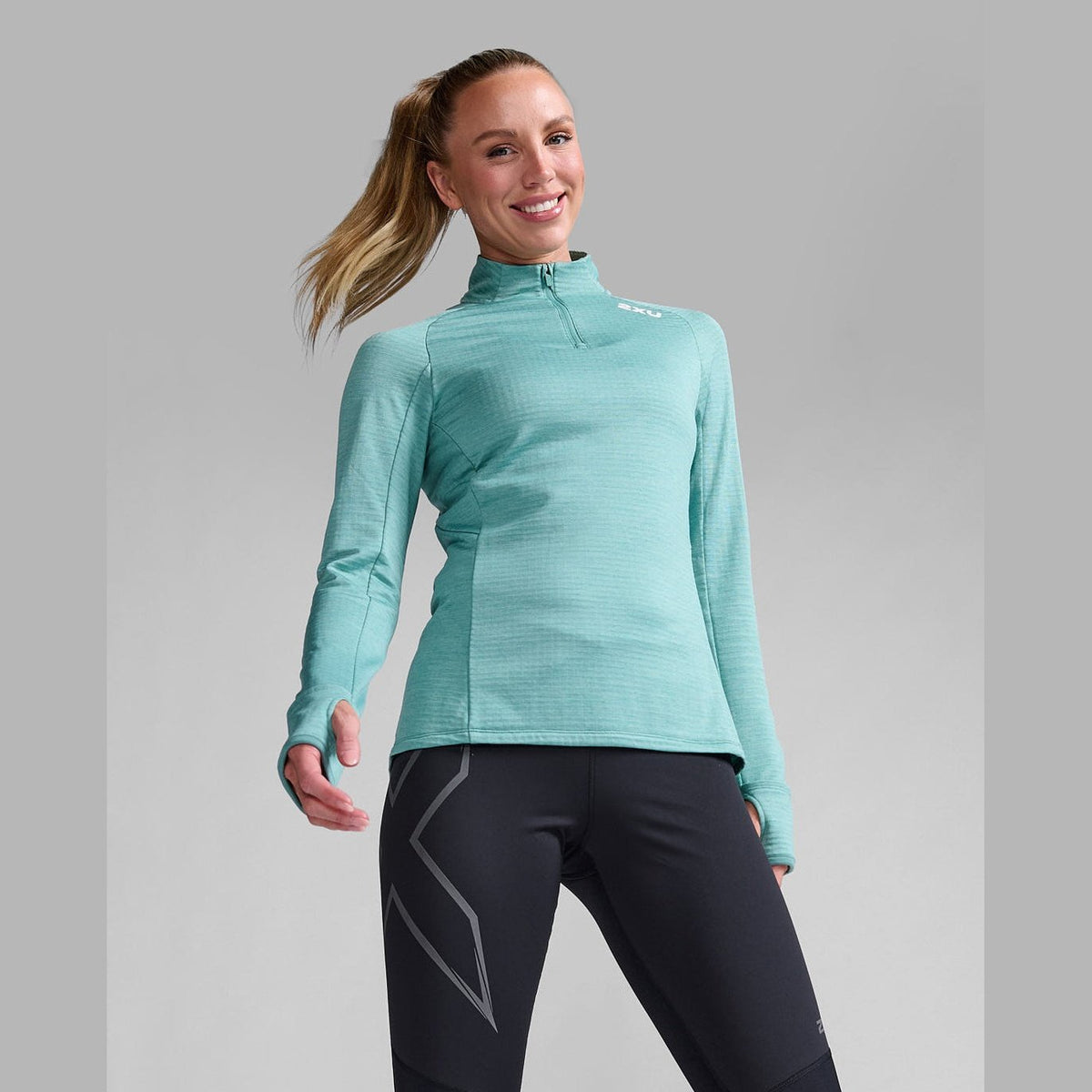 2XU Ignition 1/4 Zip Womens APPAREL - Womens Long Sleeve Tops RAFT/WHITE REFLECTIVE