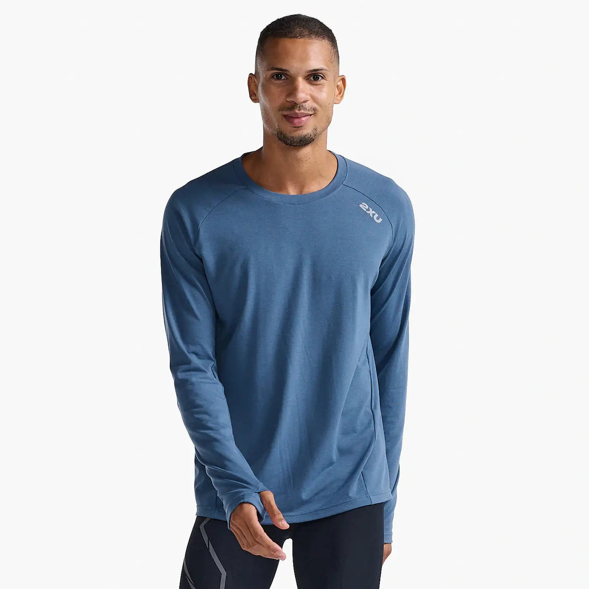 2XU Ignition Base Layer L/S Mens APPAREL - Mens Tops STORMY/SILVER REFLECTIVE
