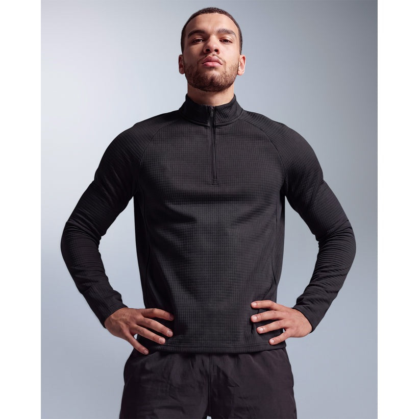 2XU Ignition Haptic 1/4 Zip Mens APPAREL - Mens Long Sleeve Tops BLACK/SILVER REFLECTIVE